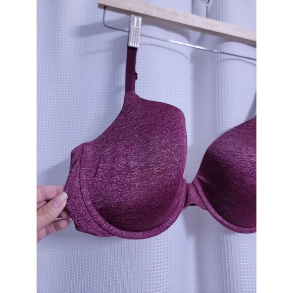 Victoria Secret 36DD Uplift Semi-Demi Underwire Padded Burgundy Bra - Picture 4 of 8